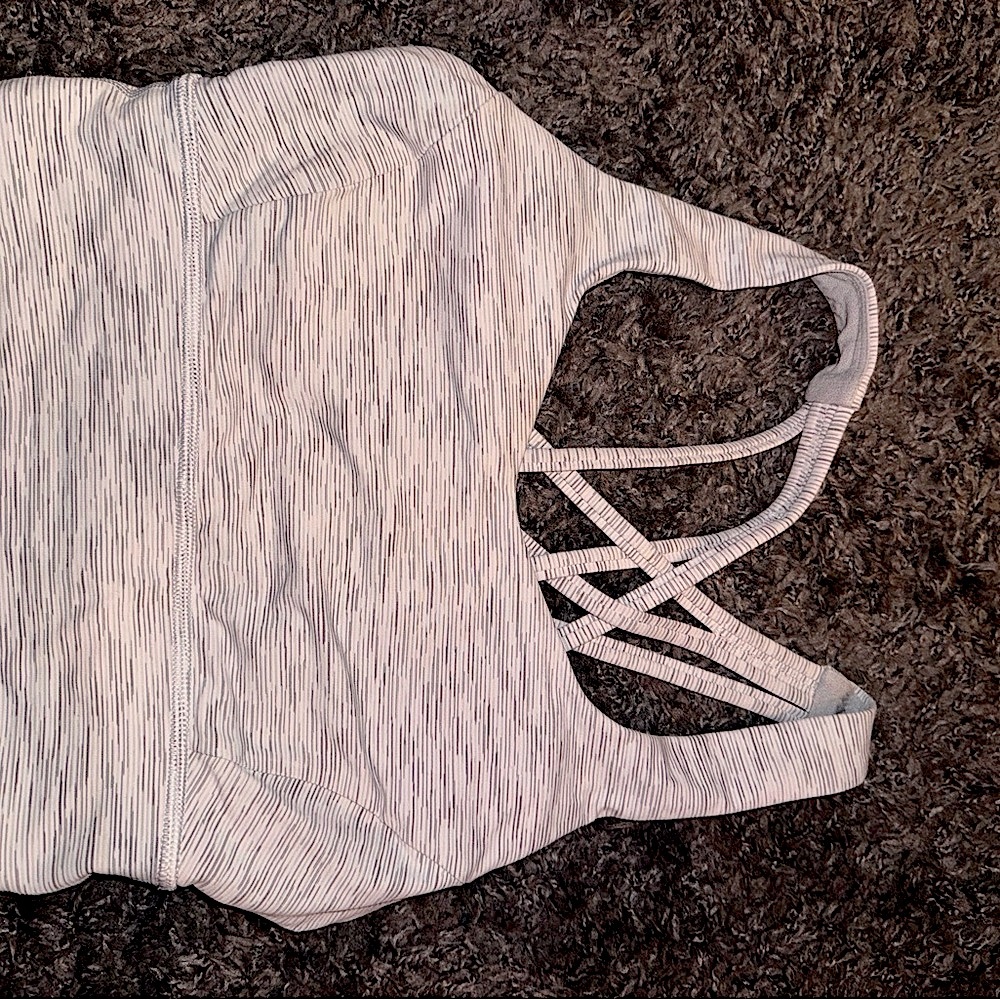 Lululemon Athletica Gray Cut Out Fitted Sports Bra